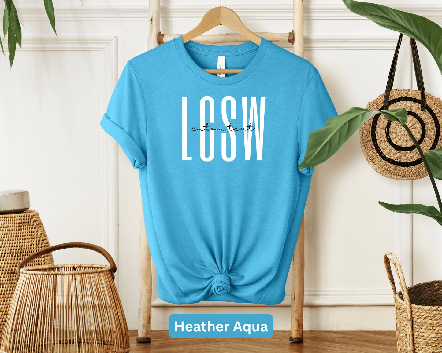 LCSW (Custom Name) Personalized T-Shirt - Customized Gift for Social Workers - Inspirational Counseling Shirt - Professional Apparel