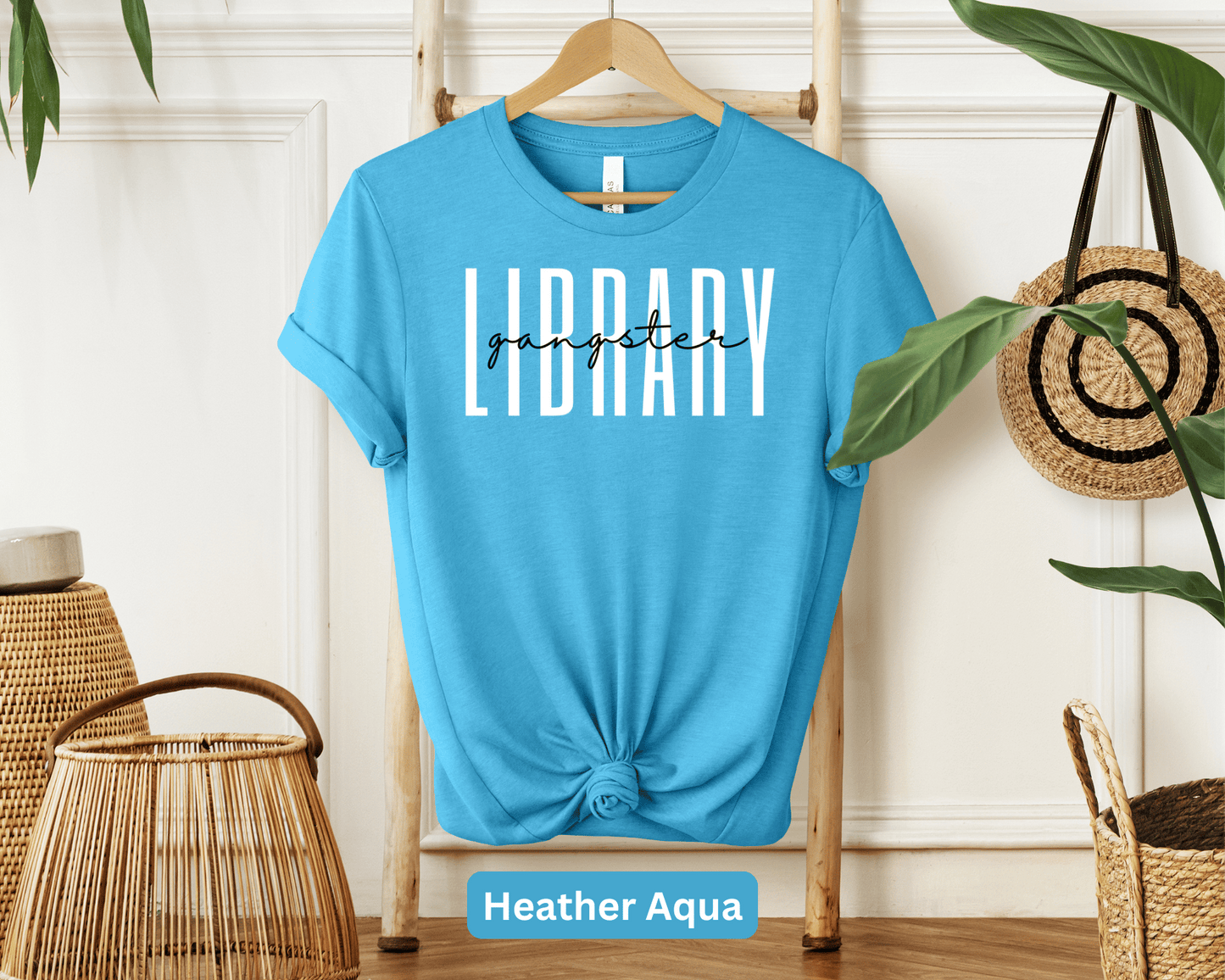 Library Gangster T-Shirt: Book Lover Tee, Reading Rebel Shirt, Librarian Cool Top, Literary Enthusiast Apparel, Bookish Gang Leader