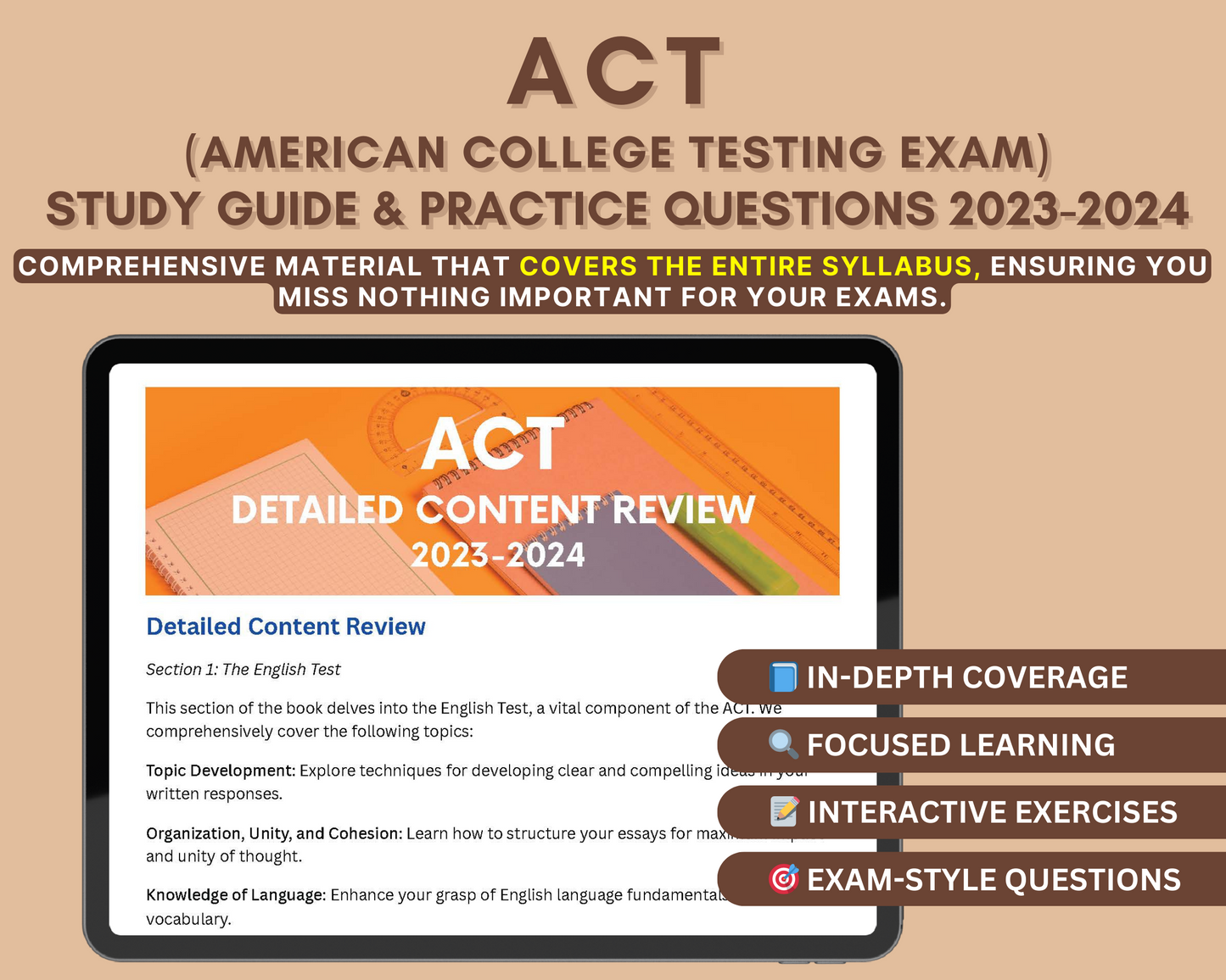 ACT Prep Book 2023-2024: College Admissions Study Guide - Boost Scores, Master Test-Taking Strategies, Achieve Success