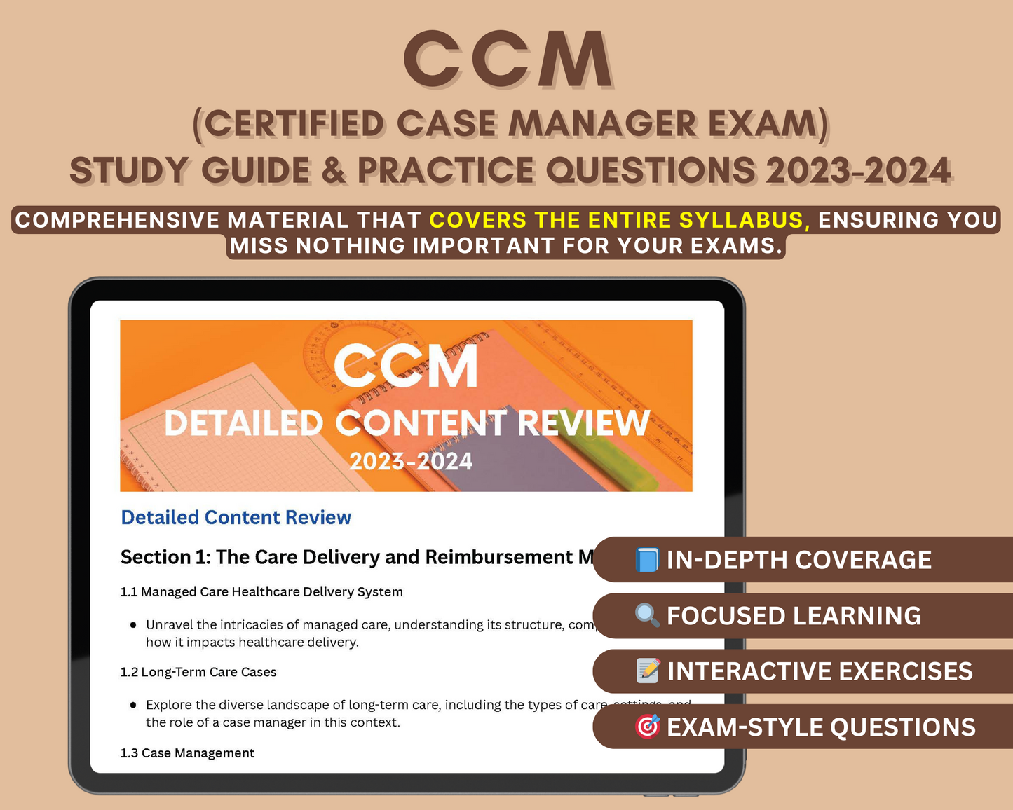 CCM Certification Study Guide 2023-2024: In-Depth Content Review, Practice Tests & Exam Tips for Aspiring Case Managers