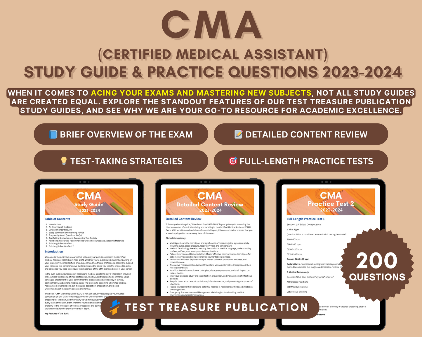 CMA Study Guide 2023-2024: In-Depth Content Review, Practice Tests & Exam Strategies for Medical Assistant Exam - Clinical, Admin, and More