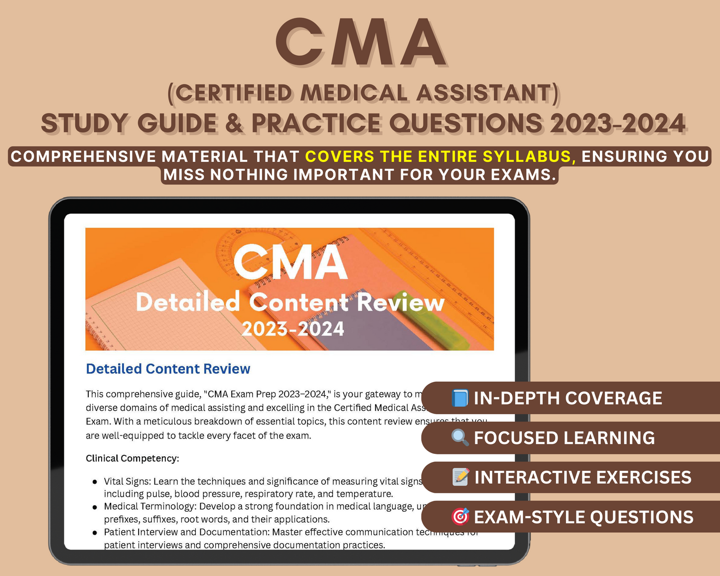 CMA Study Guide 2023-2024: In-Depth Content Review, Practice Tests & Exam Strategies for Medical Assistant Exam - Clinical, Admin, and More