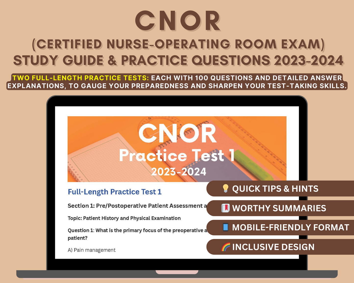 CNOR Study Guide 2023-2024: Perioperative Nursing Certification Prep with In-Depth Content Review, and Practice Tests