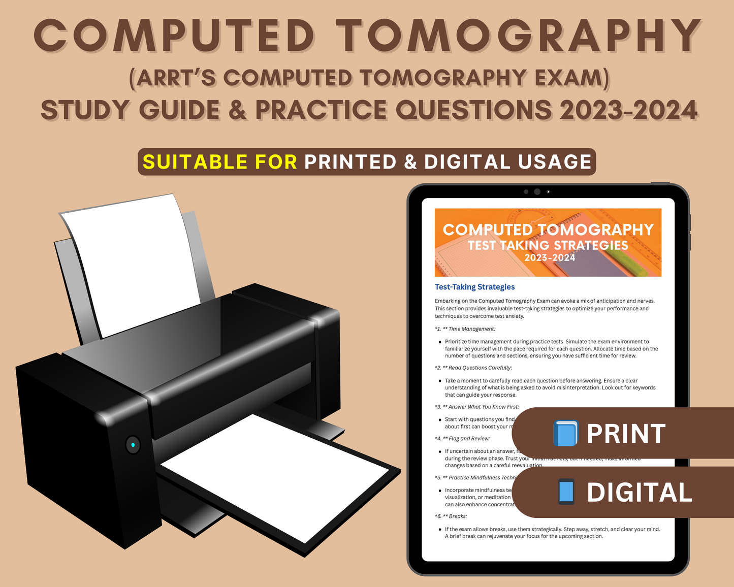 Computed Tomography Exam Study Guide 2023-2024: In-Depth Content Review, Practice Tests for Radiologic Excellence!