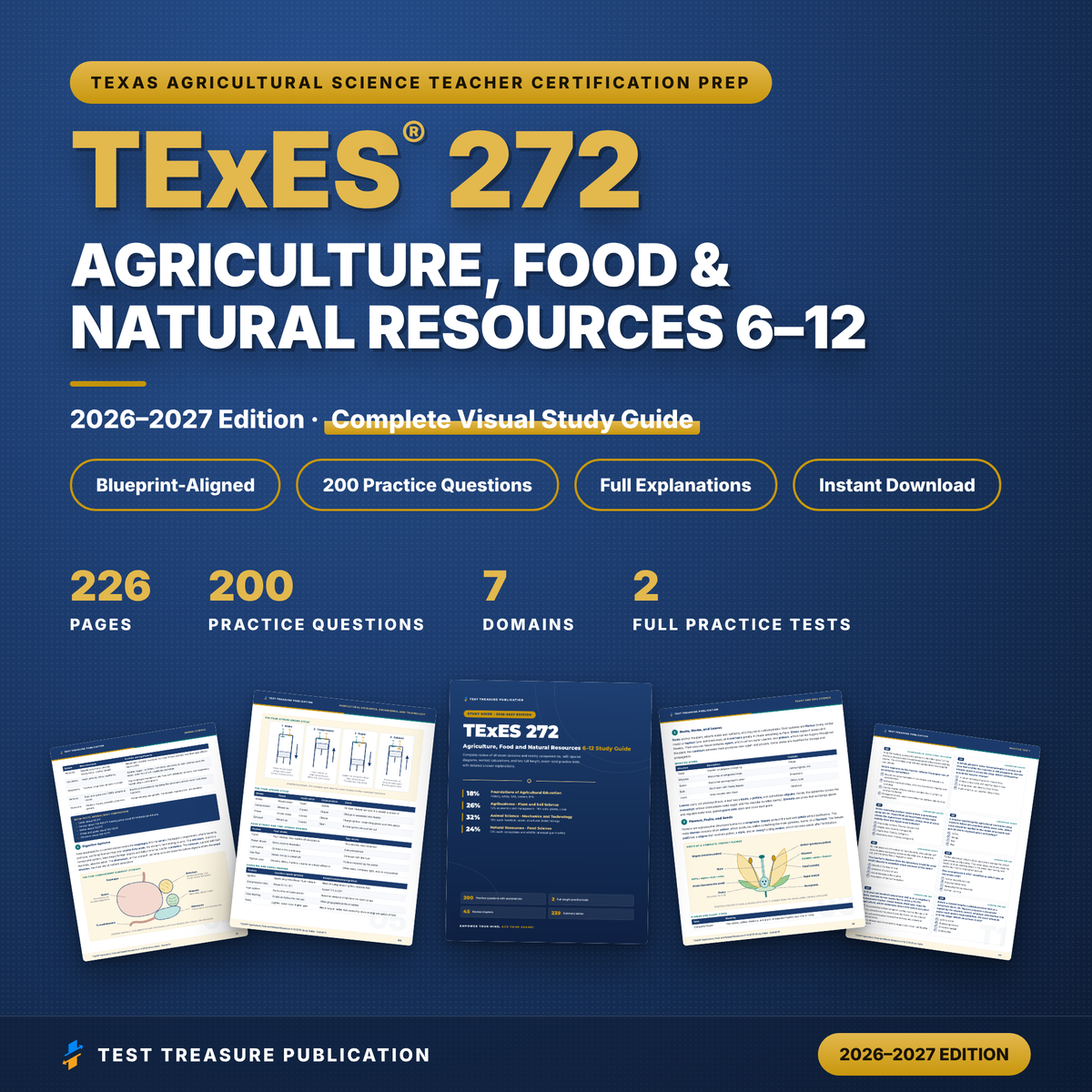 TExES Agriculture, Food and Natural Resources 6–12 272 Study Guide 2026–2027 | 200 Practice Questions