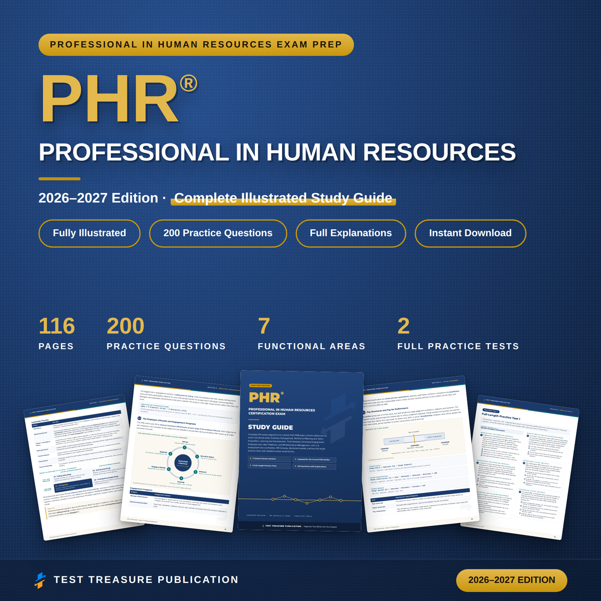 PHR Study Guide 2026–2027 — Redesigned Illustrated Edition | 200 Practice Questions