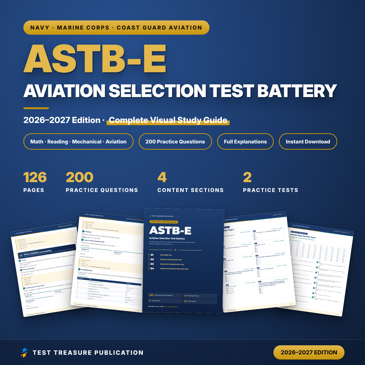 ASTB-E Study Guide 2026–2027 | Aviation Selection Test Battery Prep | Navy & Marine Corps Pilot Test with Practice Questions