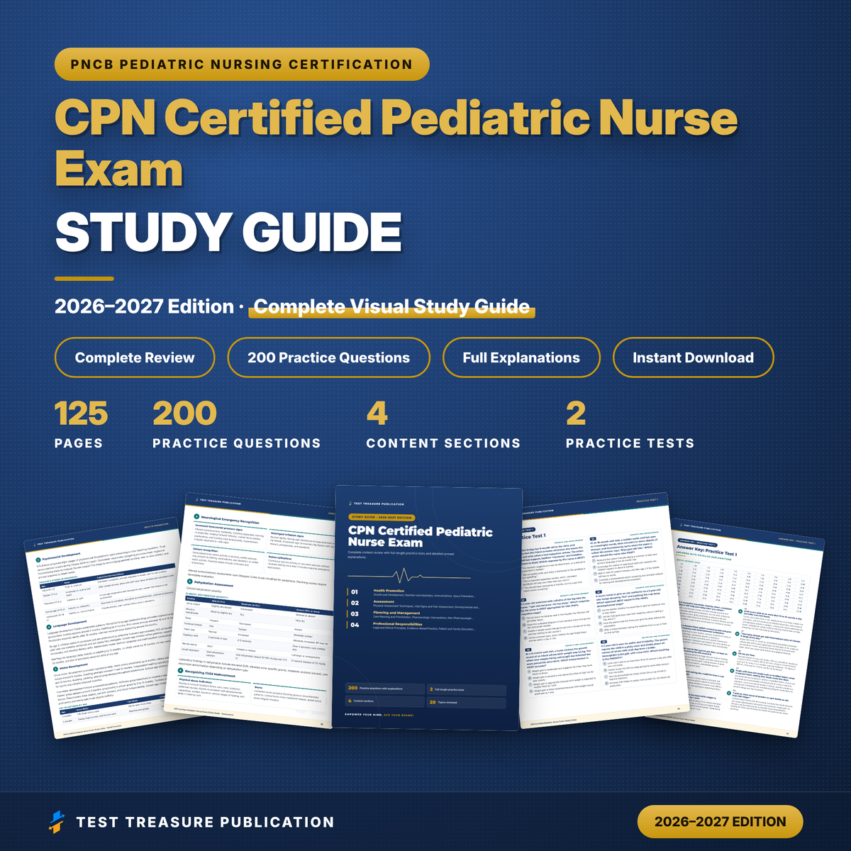 CPN Exam Study Guide 2026–2027 | Certified Pediatric Nurse Exam Prep | 200 Practice Questions with Rationales | Printable PDF