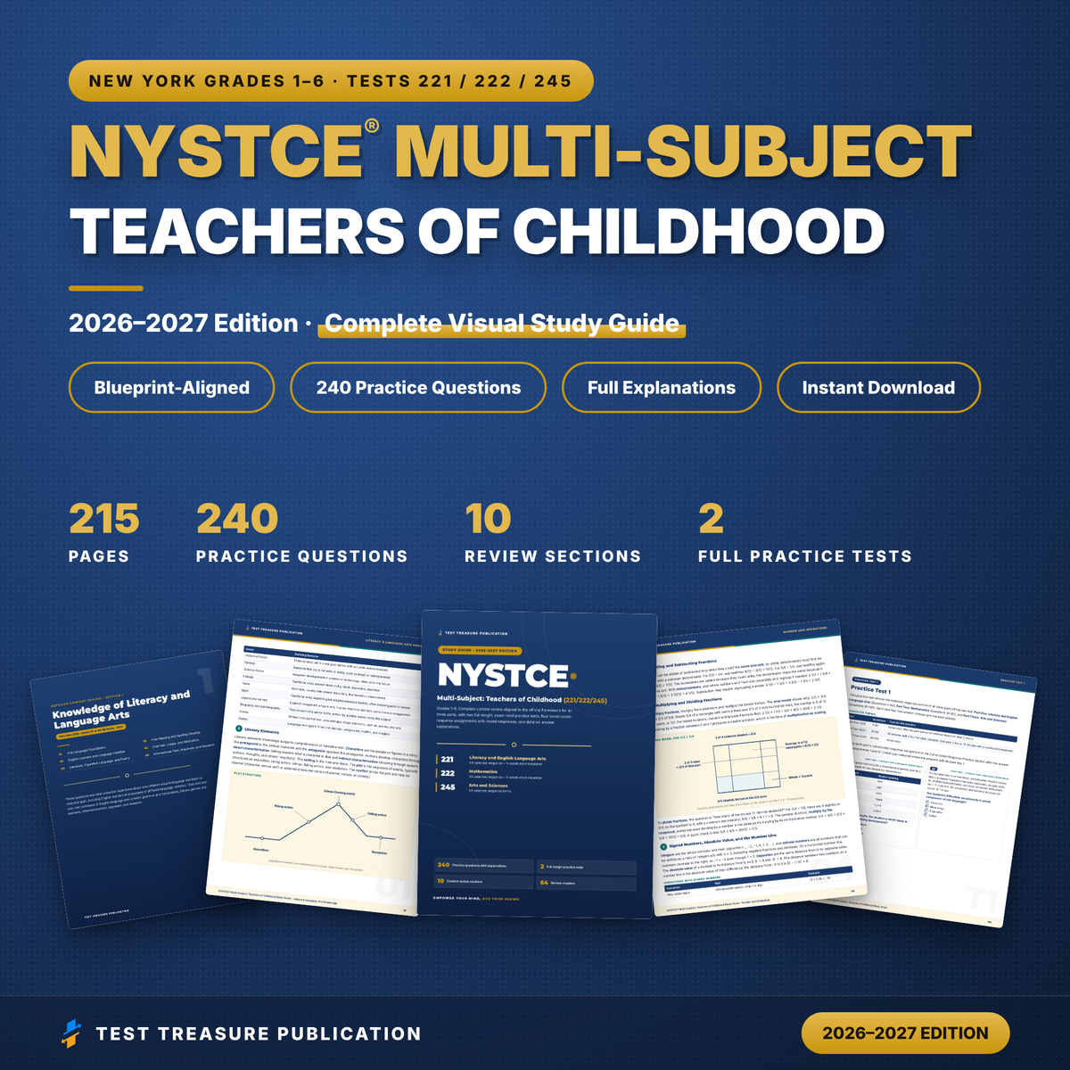 NYSTCE Teachers of Childhood 221/222/245 Study Guide 2026–2027 | 240 Practice Questions