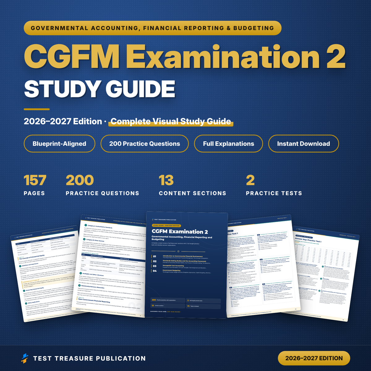 CGFM Examination 2 Study Guide 2026–2027 | Governmental Accounting, Financial Reporting and Budgeting + 2 Practice Tests