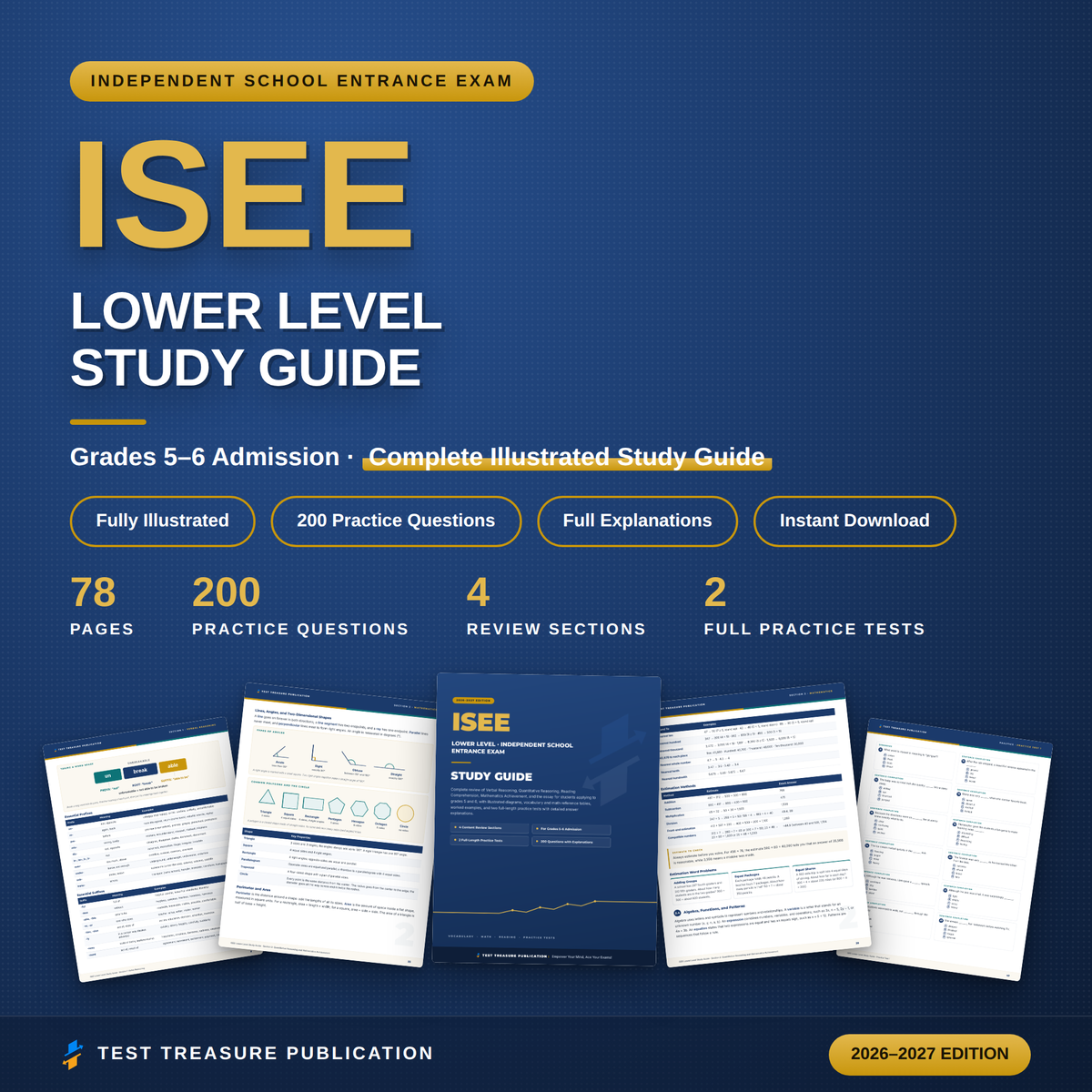 ISEE Lower Level Study Guide 2026–2027 — Redesigned Illustrated Edition | 200 Practice Questions