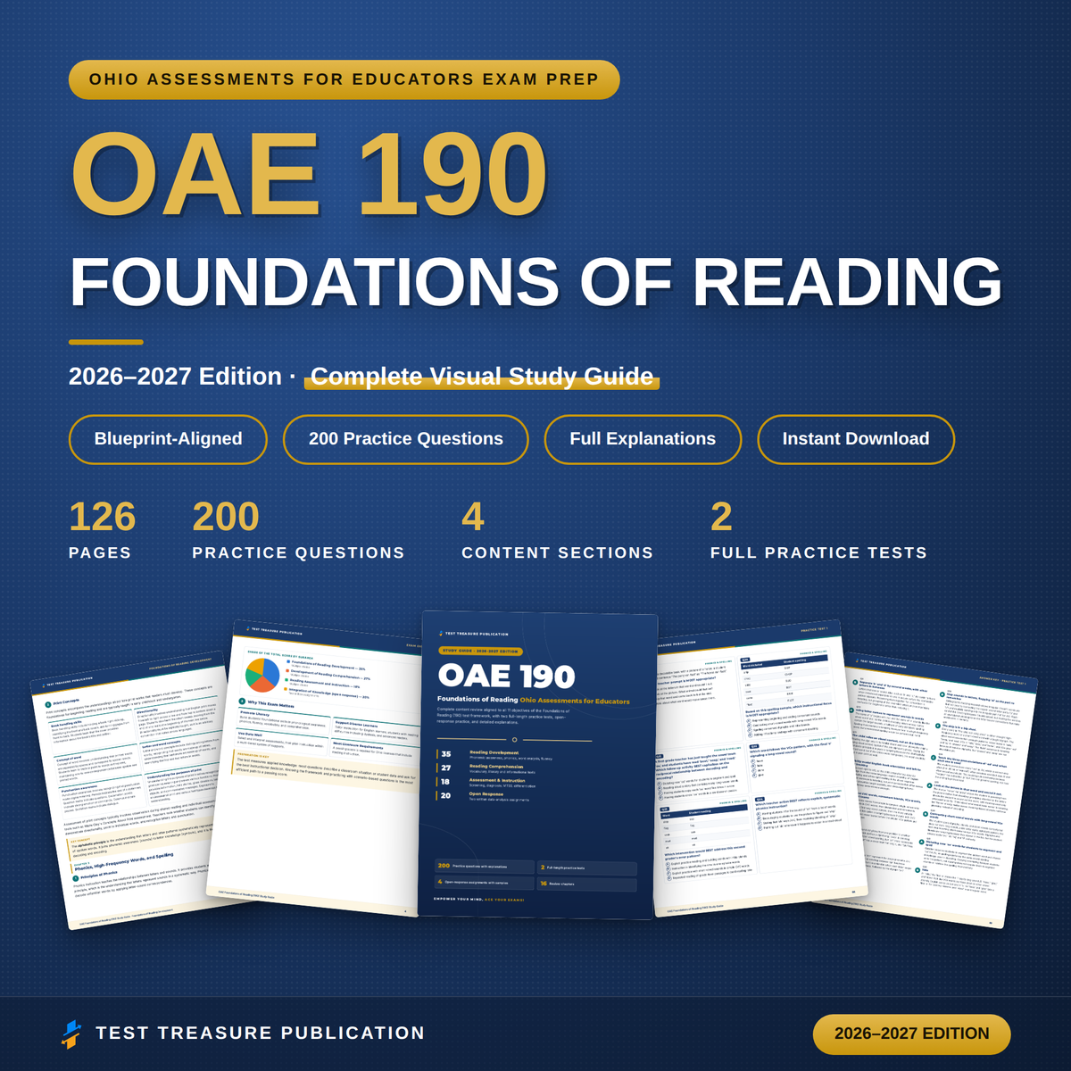 OAE Foundations of Reading 190 Study Guide 2026–2027 | 200 Practice Questions