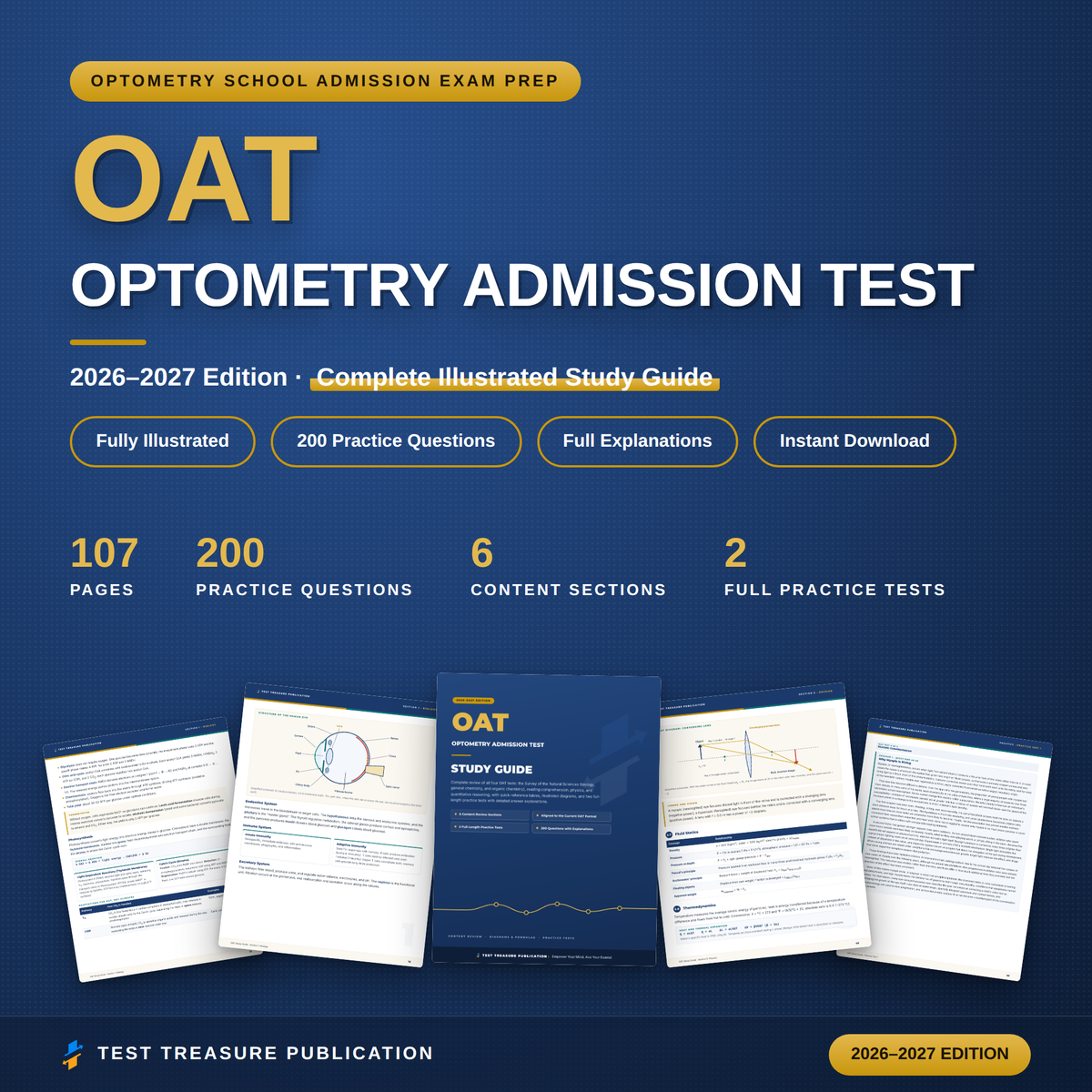 OAT Study Guide 2026–2027 — Redesigned Illustrated Edition | 200 Practice Questions