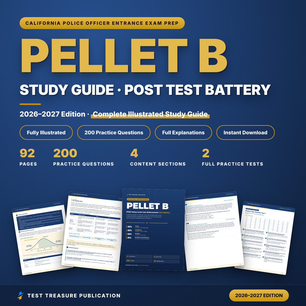 PELLET B Study Guide 2026–2027 | California POST Prep & 200 Practice Questions