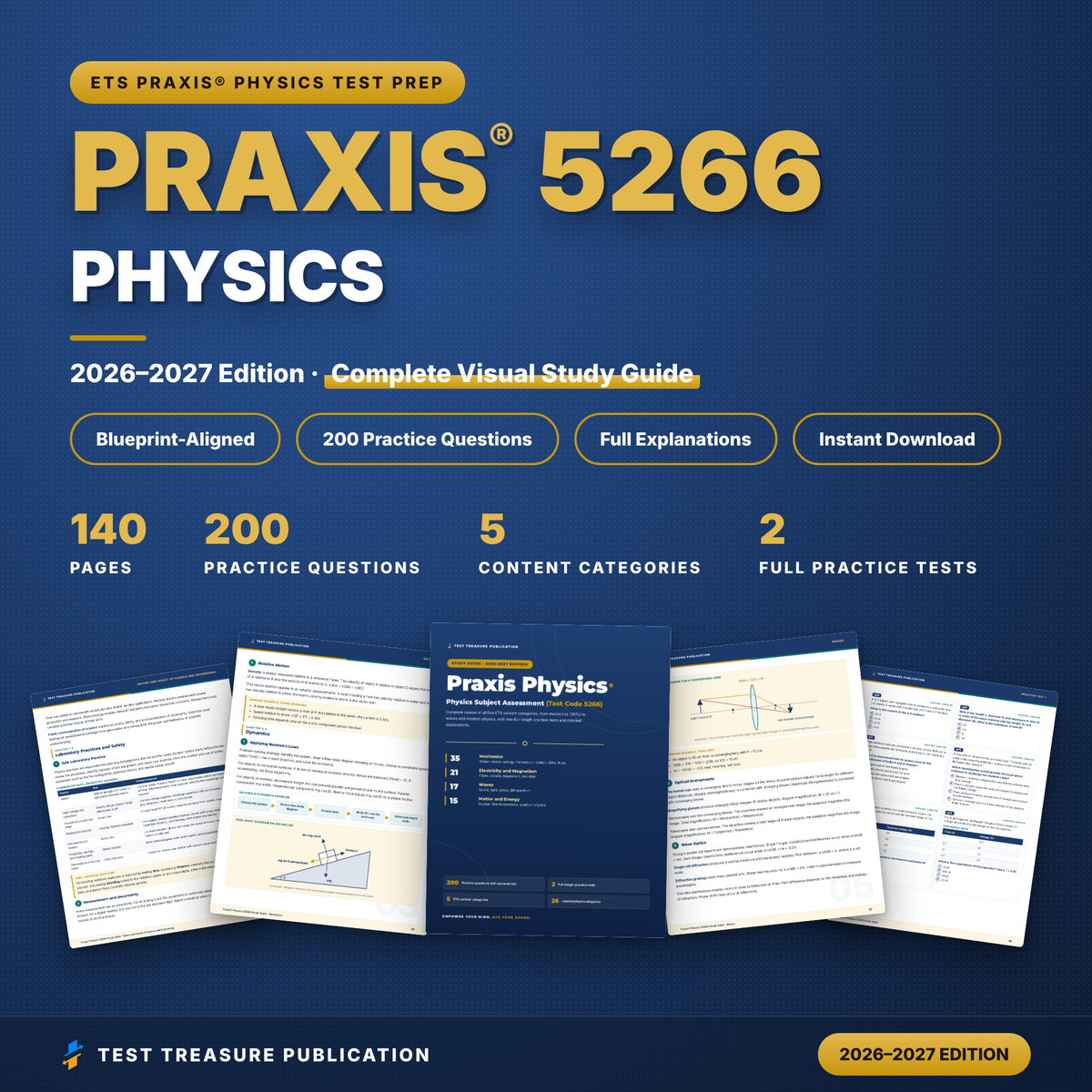 Praxis Physics 5266 Study Guide 2026–2027 | 200 Practice Questions
