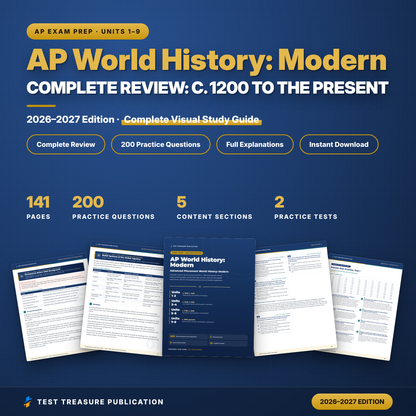 AP World History Modern Study Guide 2026–2027 | Exam Prep | 200 Practice Questions, Essay & Short-Answer Rubrics | Printable PDF