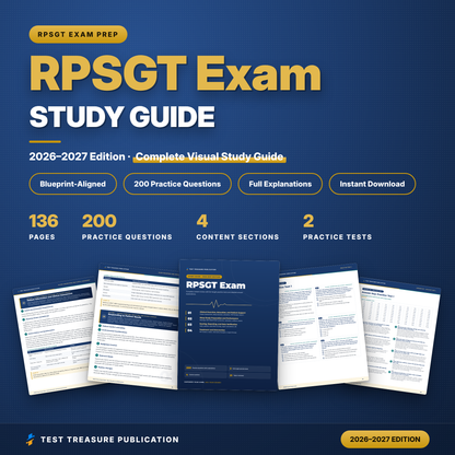 RPSGT Exam Study Guide 2026–2027 | Sleep Technologist Certification Prep | BRPT Polysomnography Review | 200 Practice Questions PDF