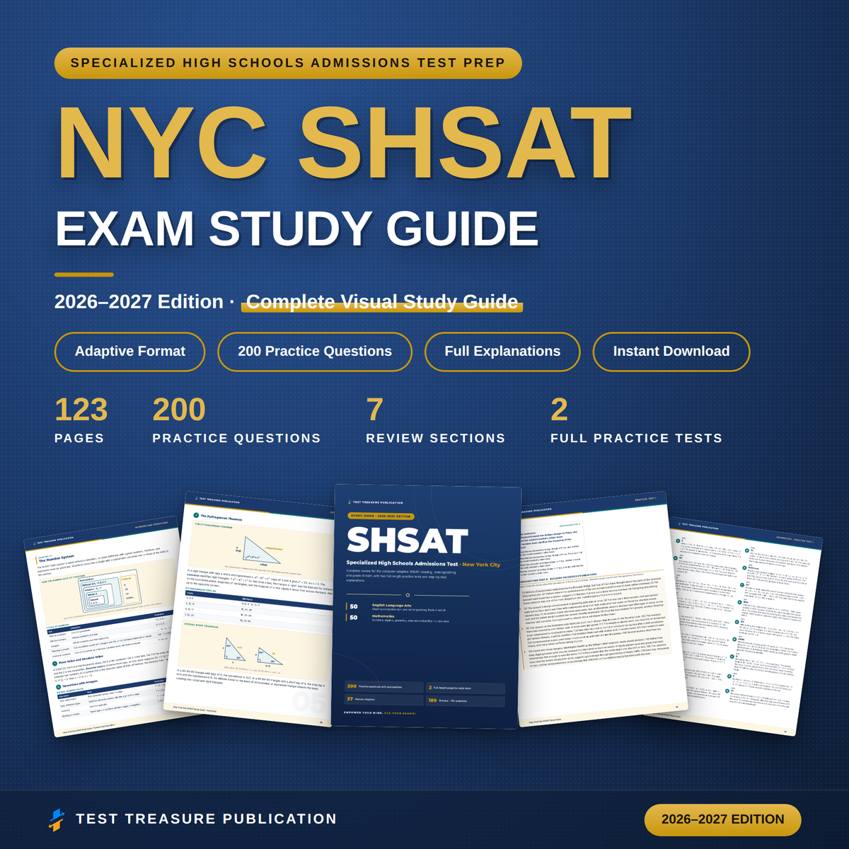 NYC SHSAT Study Guide 2026–2027 | Computer-Adaptive Prep & 200 Practice Questions