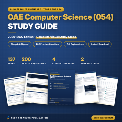 OAE Computer Science (054) Study Guide 2026–2027 | Ohio Teacher Certification Exam Prep + Practice Tests