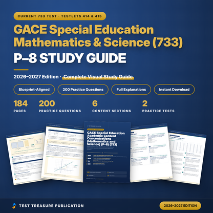 GACE 733 Special Education Math & Science P-8 Study Guide 2026–2027 | Testlets 414 & 415 Practice Tests PDF