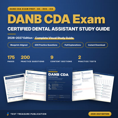 DANB CDA Exam Study Guide 2026-2027, Certified Dental Assistant GC RHS ICE, 200 Practice Questions, Dental Assisting Test Prep PDF