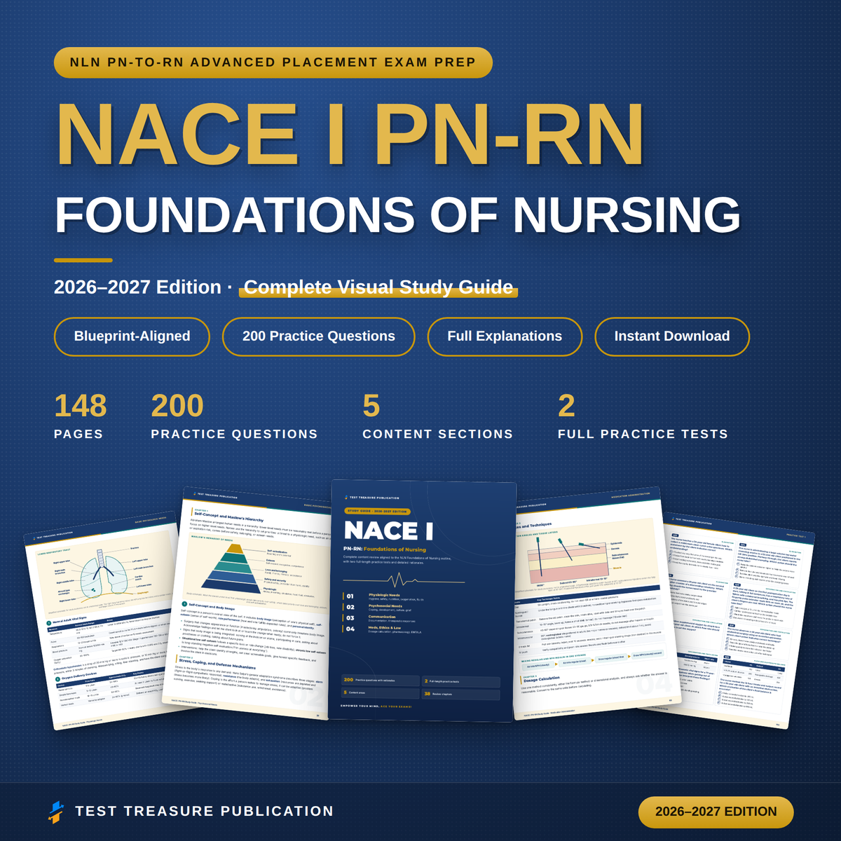 NACE I PN-RN Study Guide 2026–2027 | LPN to RN Prep & 200 Practice Questions