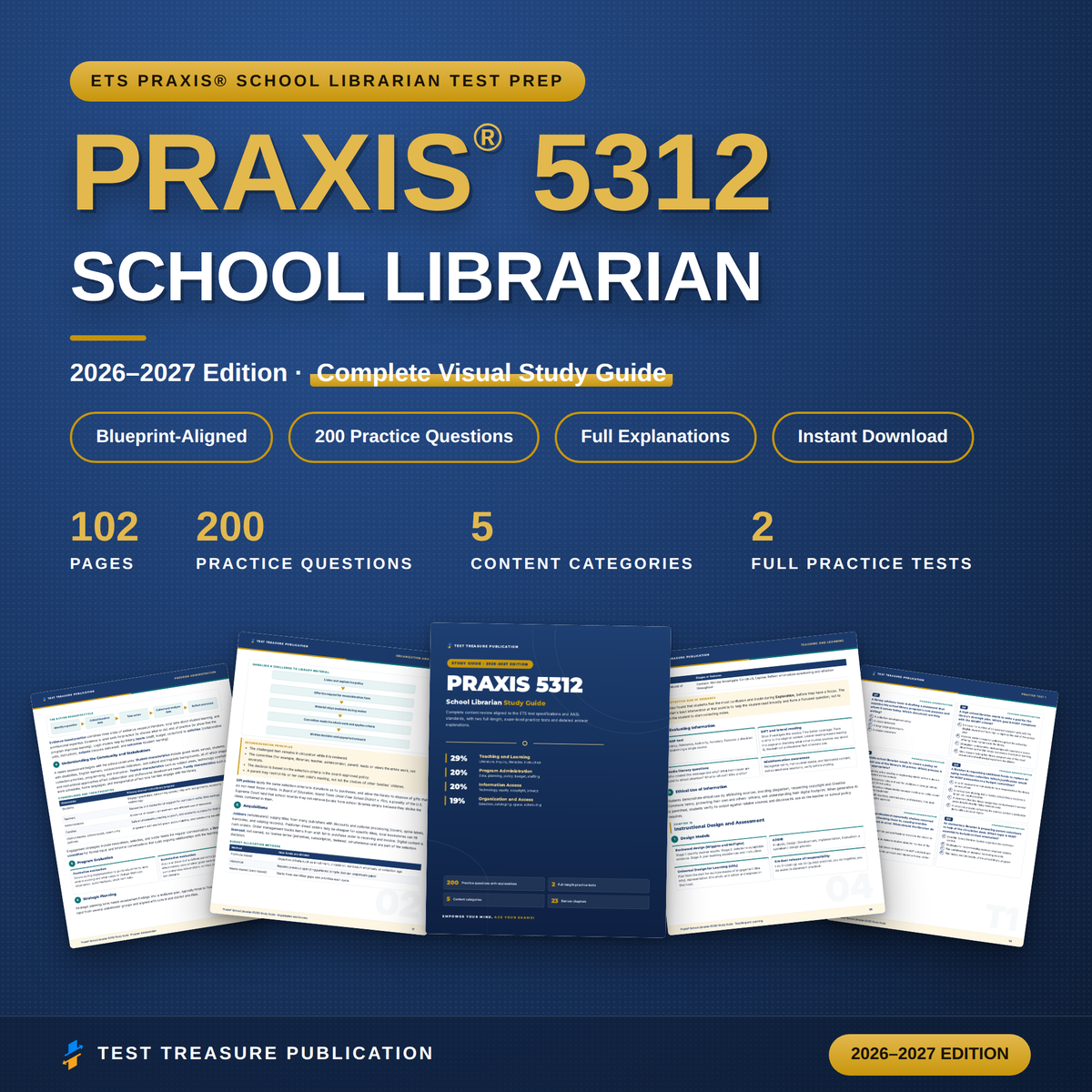 Praxis School Librarian 5312 Study Guide 2026–2027 | 200 Practice Questions