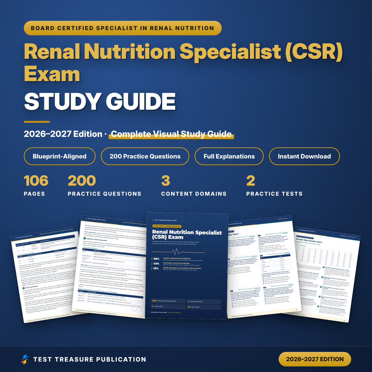 CSR Renal Nutrition Specialist Exam Study Guide 2026–2027 | Board Certified Renal Dietitian Exam Prep (PDF)