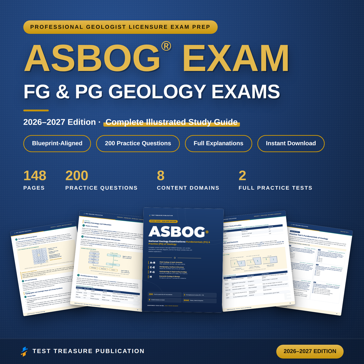 ASBOG Geology Study Guide 2026–2027 | FG & PG Prep, 200 Practice Questions