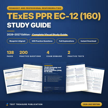 TExES PPR EC-12 (160) Study Guide 2026-2027 | Pedagogy and Professional Responsibilities Test Prep | 200 Practice Questions PDF
