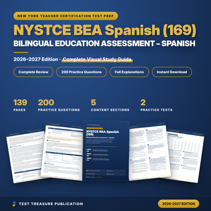 NYSTCE Bilingual Education Assessment Spanish 169 Study Guide 2026–2027 | BEA Spanish Test Prep | 200 Practice Questions PDF