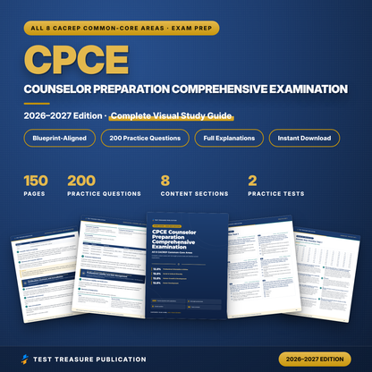 CPCE Study Guide 2026–2027 | Counselor Preparation Comprehensive Exam Prep, 8 CACREP Areas + 2 Practice Tests (200 Questions)