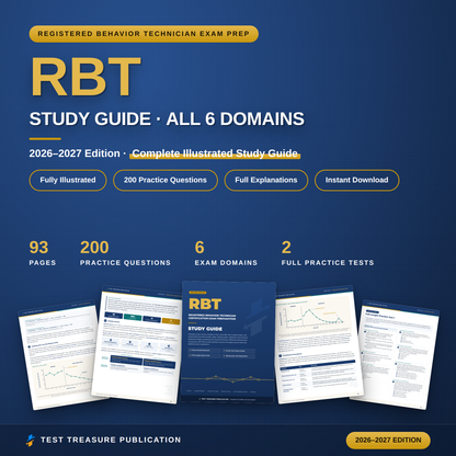 RBT Study Guide 2026-2027, Registered Behavior Technician Exam Prep, ABA Test Review, 200 Practice Questions, Printable PDF
