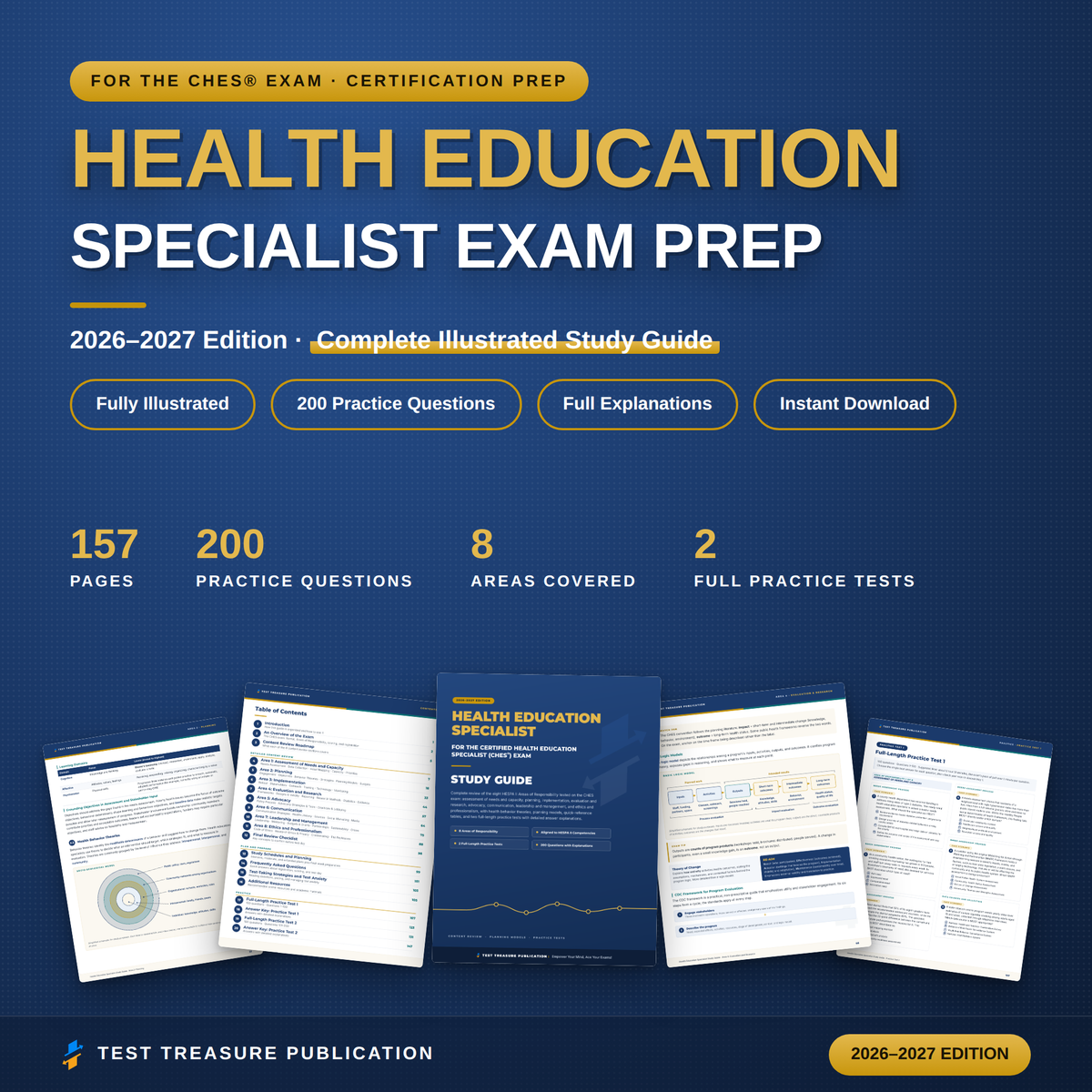 Health Education Specialist Study Guide 2026-2027 for the CHES Exam | 200 Practice Questions | Public Health Certification Prep PDF