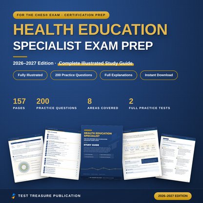 Health Education Specialist Study Guide 2026-2027 for the CHES Exam | 200 Practice Questions | Public Health Certification Prep PDF