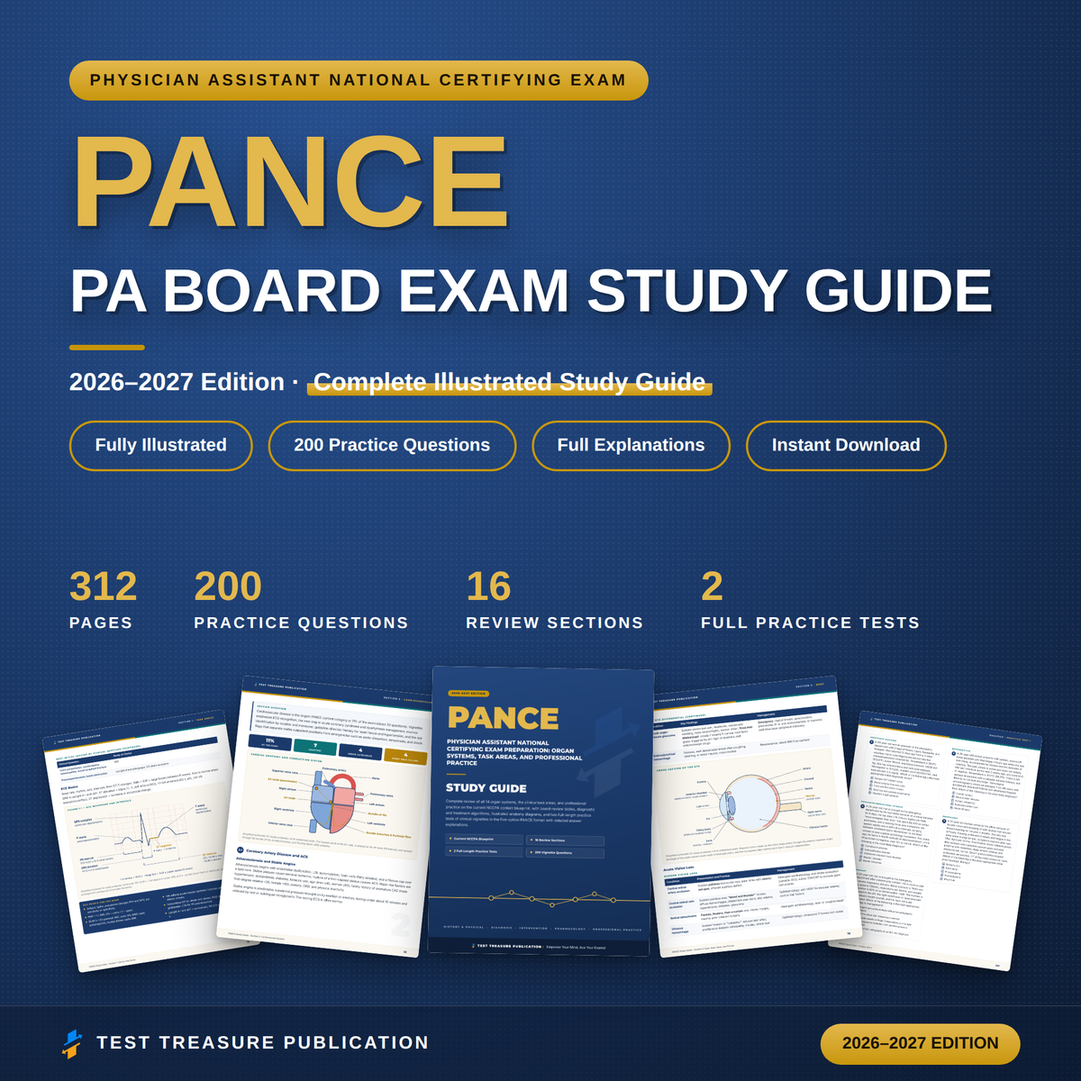 PANCE Study Guide 2026–2027 — Redesigned Illustrated Edition | 200 Practice Questions