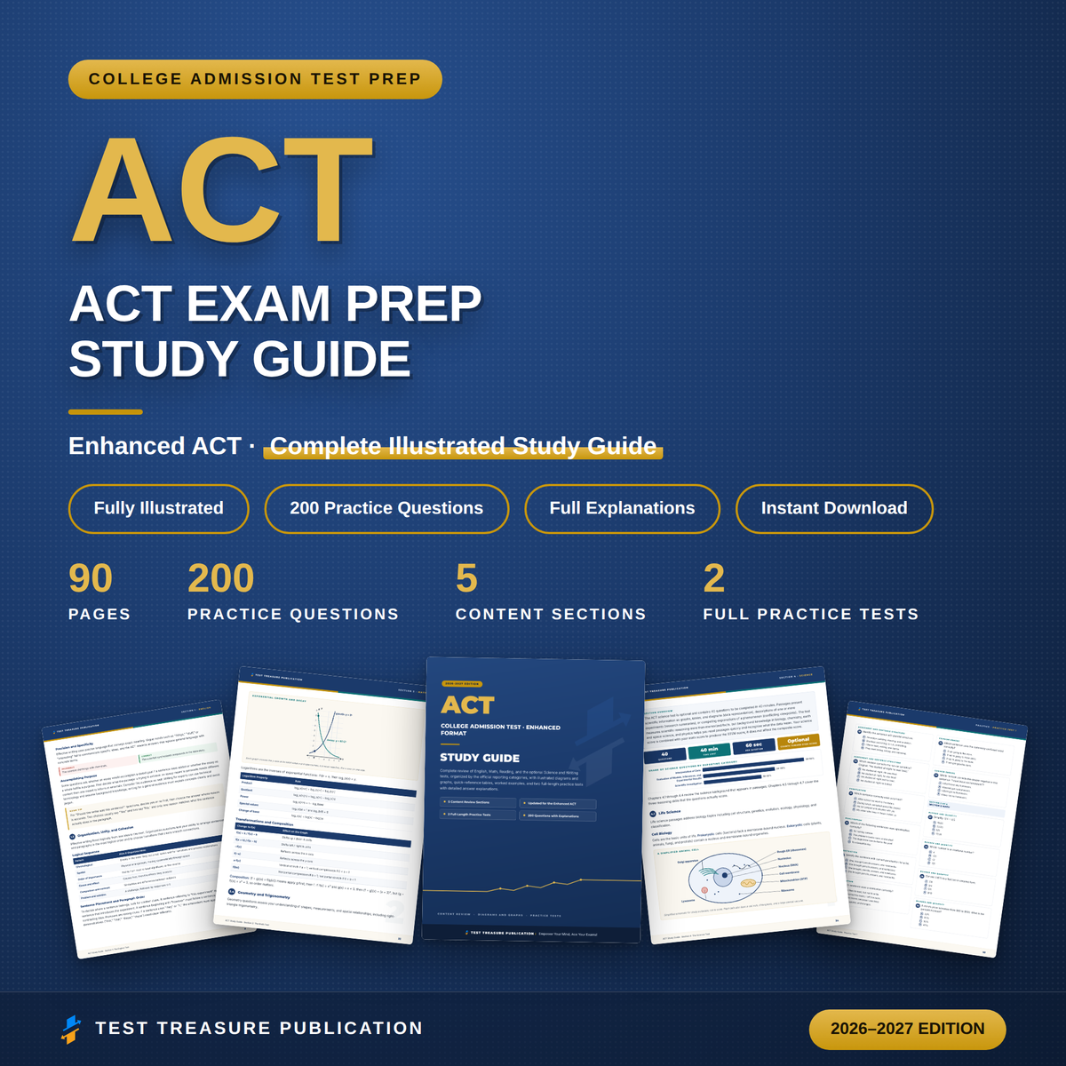 ACT Study Guide 2026–2027 — Redesigned Illustrated Edition | 200 Practice Questions