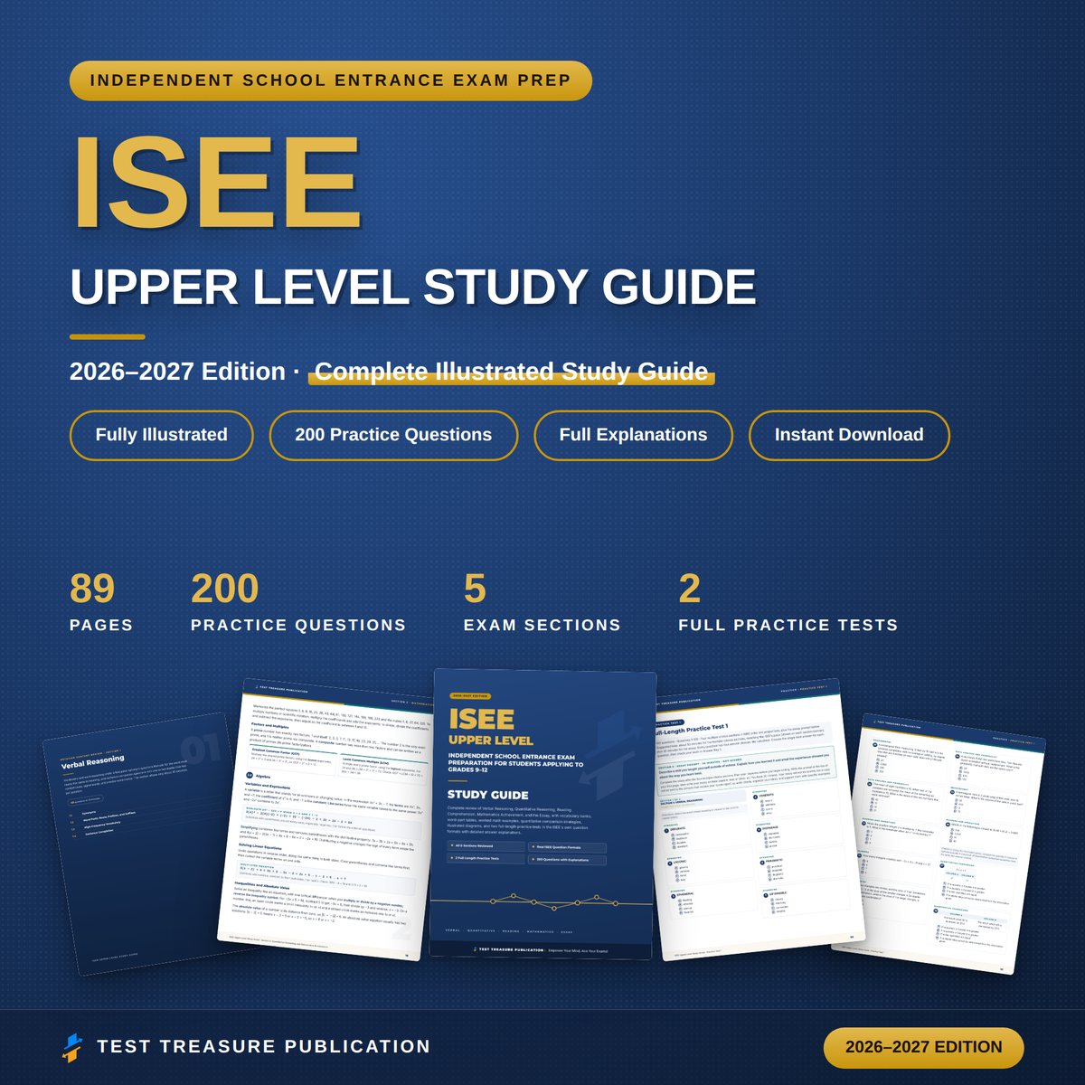 ISEE Upper Level Study Guide 2026–2027 — Redesigned Illustrated Edition | 200 Practice Questions