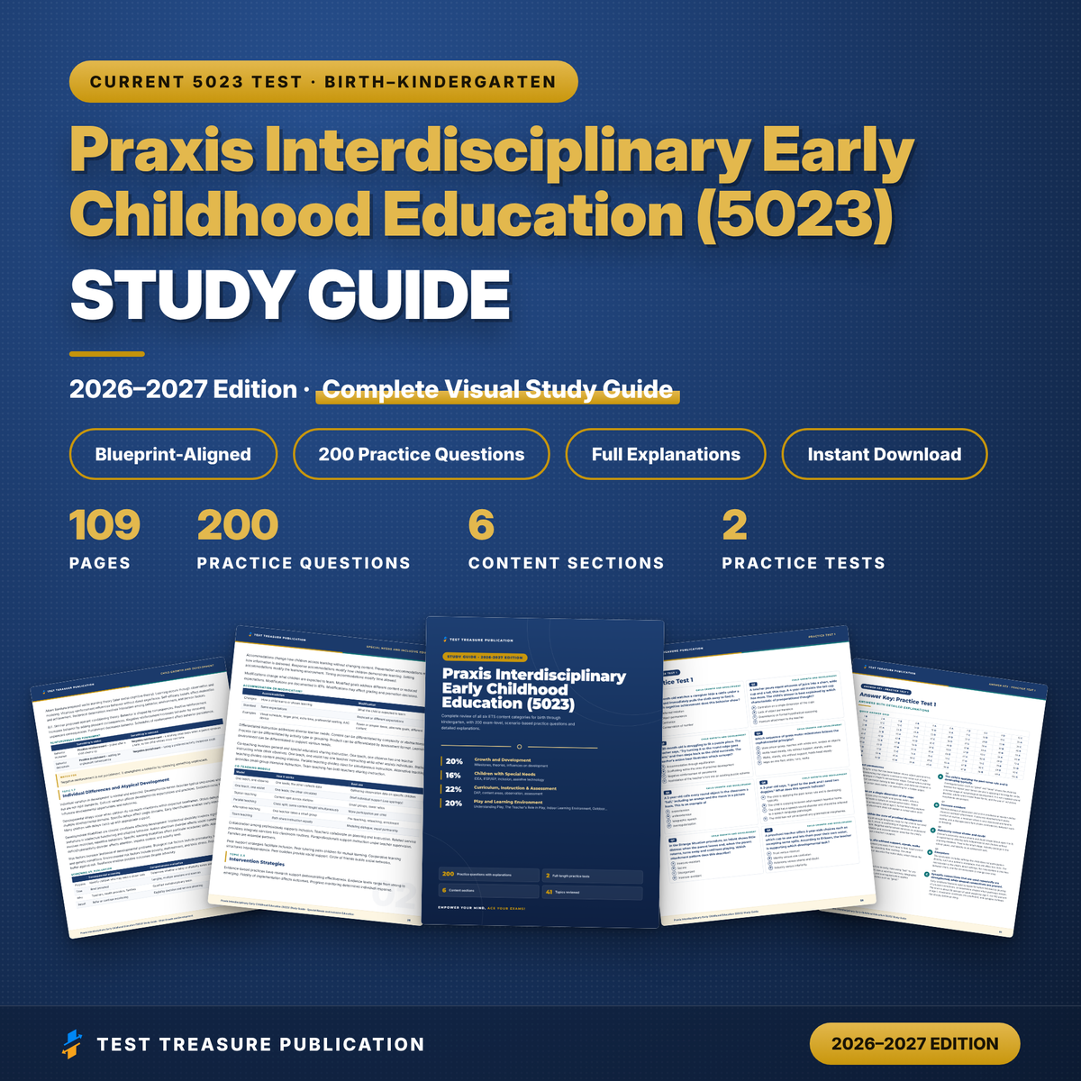 Praxis Interdisciplinary Early Childhood Education (5023) Study Guide 2026–2027 | Birth–K Teacher Certification Exam Prep + Practice Tests