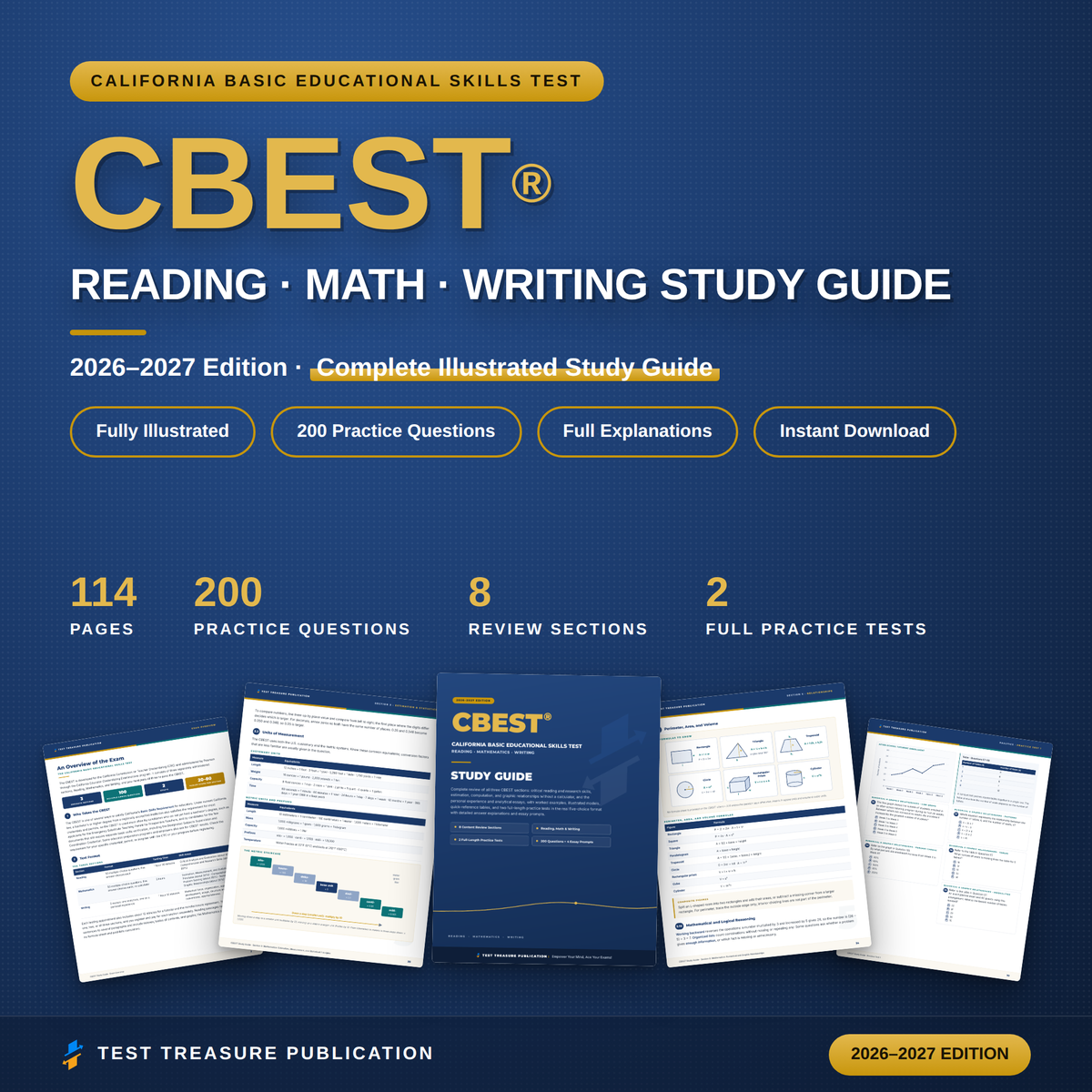 CBEST Study Guide 2026–2027 — Redesigned Illustrated Edition | 200 Practice Questions