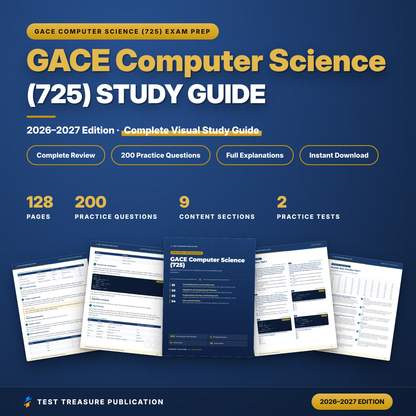 GACE Computer Science 725 Study Guide 2026–2027 | Georgia CS Teacher Exam Prep | 200 Practice Questions | Printable PDF