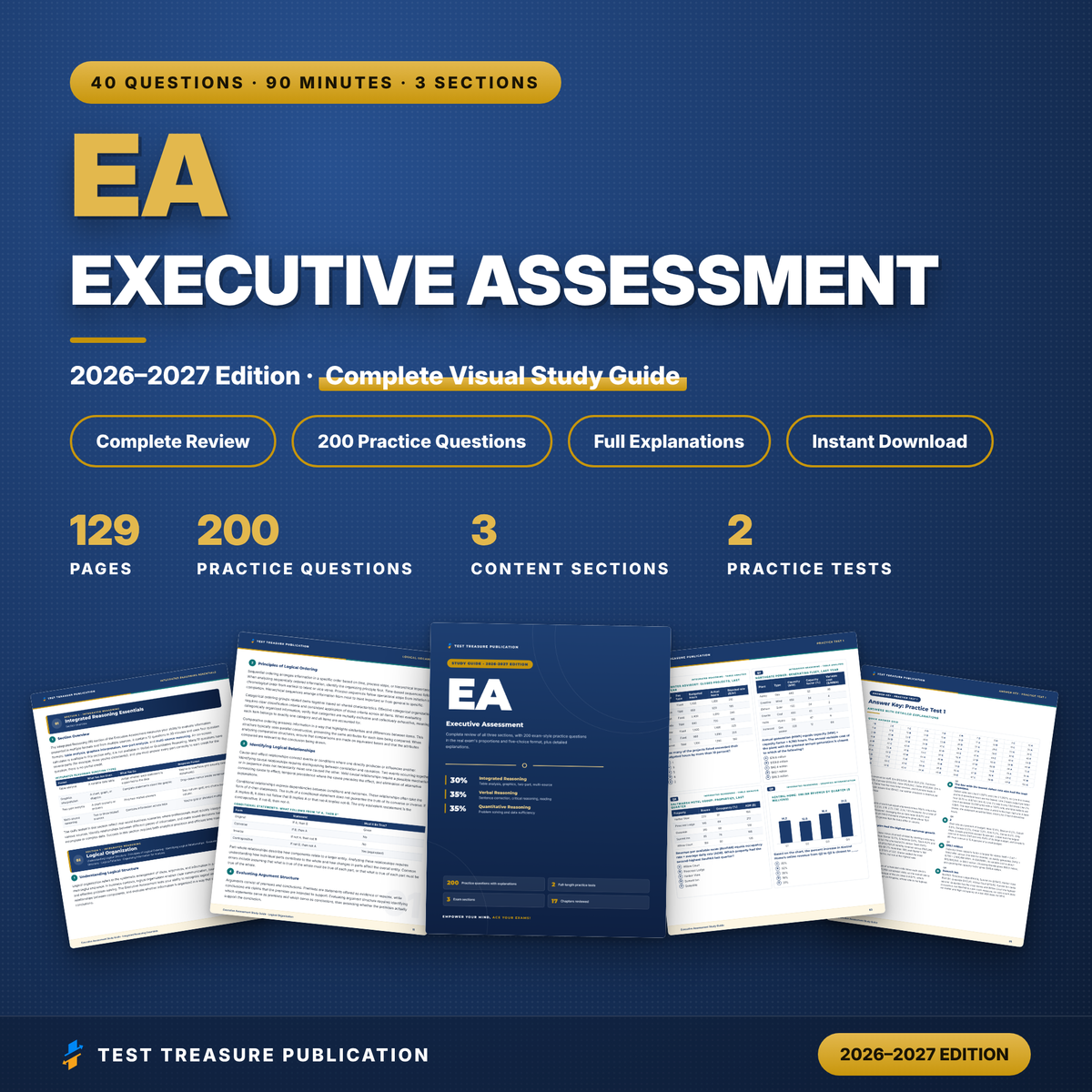 Executive Assessment Study Guide 2026–2027 | GMAC EA Exam Prep for EMBA Admission + 2 Practice Tests, 200 Questions