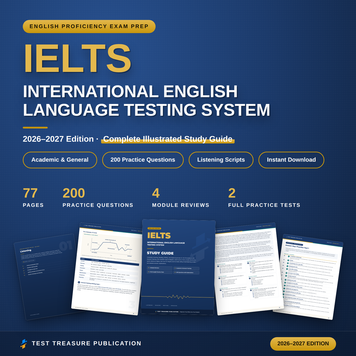 IELTS Study Guide 2026–2027 — Redesigned Illustrated Edition | 200 Practice Questions