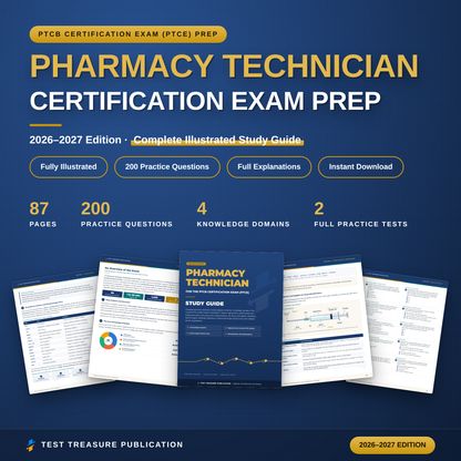Pharmacy Technician Study Guide 2026-2027 | CPhT Certification Exam Prep | Pharm Tech Practice Test with Answers | Printable PDF
