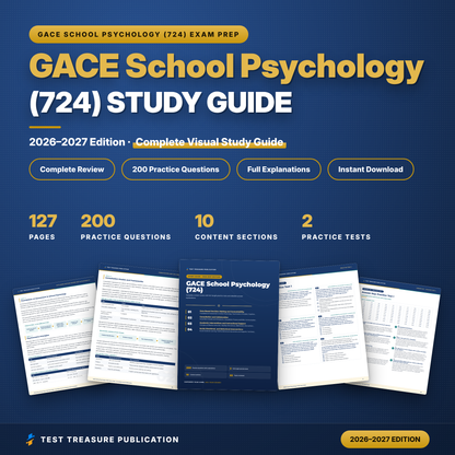 GACE School Psychology 724 Study Guide 2026-2027, 200 Practice Questions, Georgia School Psychologist Certification Test Prep PDF