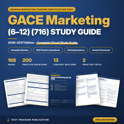 GACE Marketing 716 Study Guide 2026–2027 | GACE Marketing Education 6-12 Test Prep | Georgia Teacher Exam | 200 Practice Questions PDF