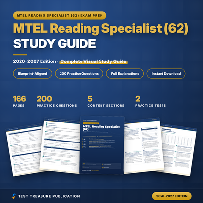 MTEL Reading Specialist (62) Study Guide 2026–2027 | Massachusetts Reading Specialist Exam Prep + 2 Practice Tests