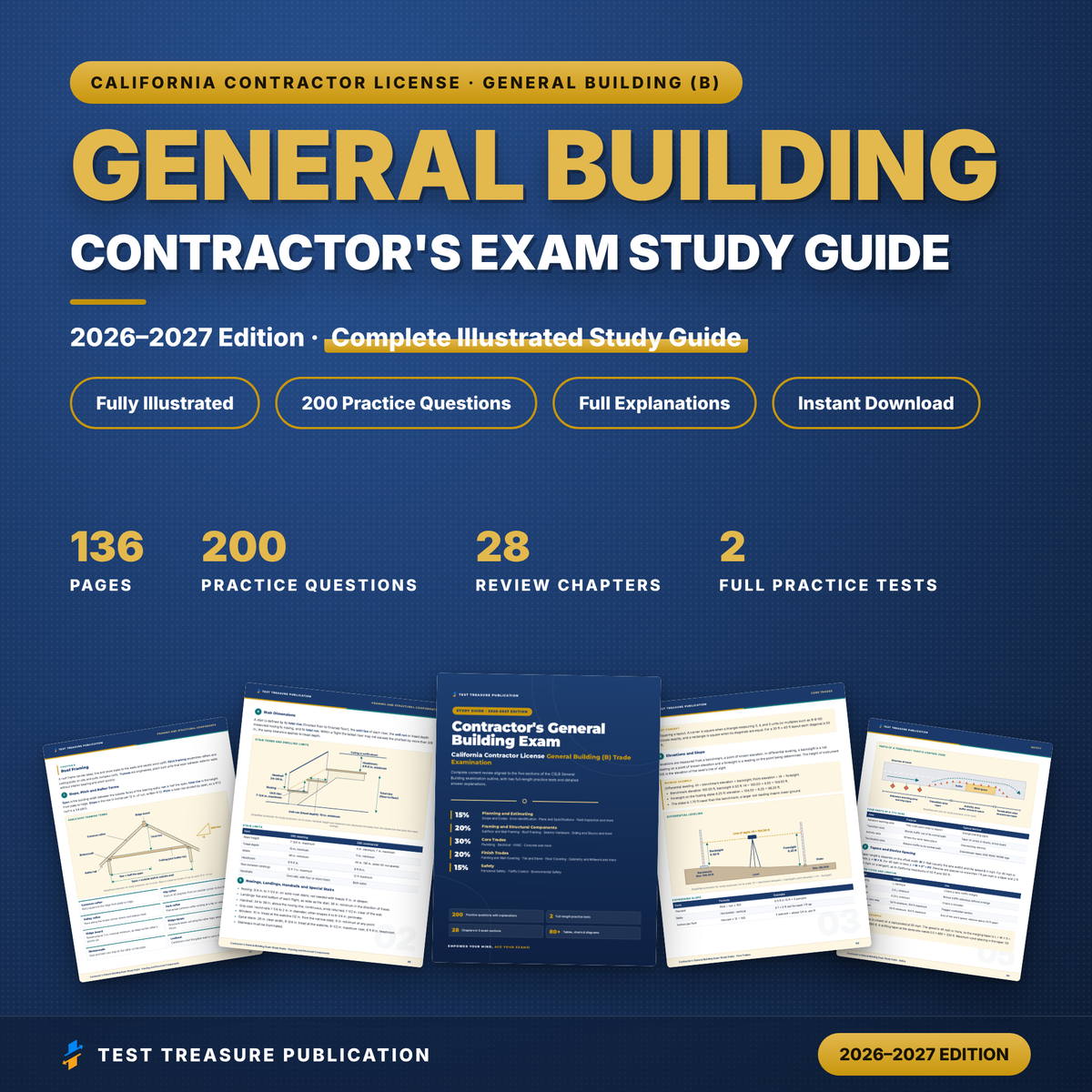 Contractor’s General Building CSLB B Exam Study Guide 2026–2027 | 200 Practice Questions