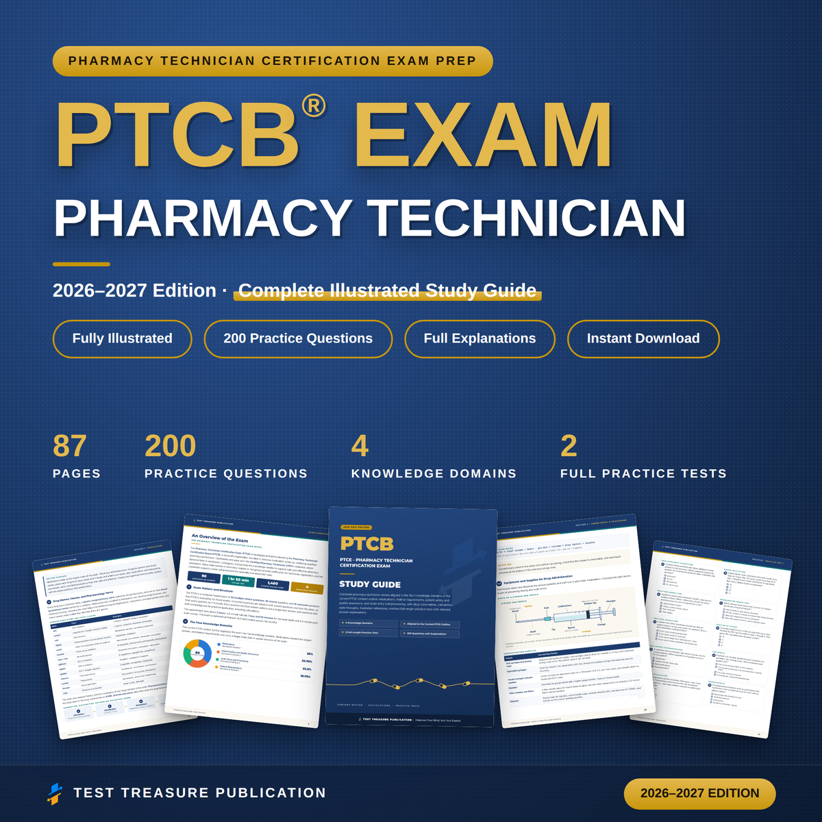 PTCB / PTCE Study Guide 2026–2027 — Redesigned Illustrated Edition | 200 Practice Questions