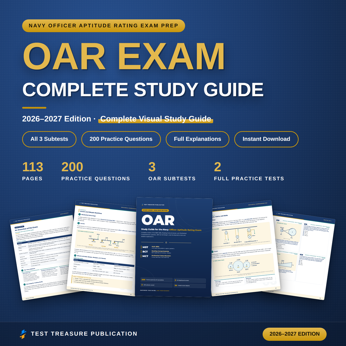 OAR Navy Officer Aptitude Rating Study Guide 2026–2027 | 200 Practice Questions